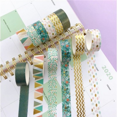 5 Rolls Natural Color Washi Tape Set Decorative Tape for DIY Crafts Bullet Journals