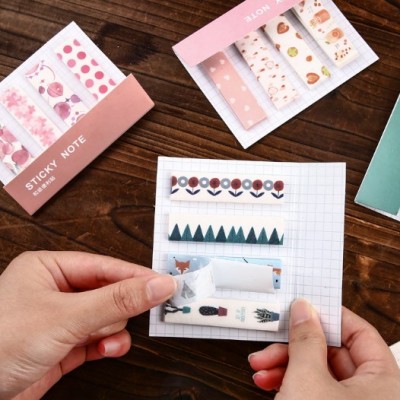 Mini Cute Sticky Note, Page Flag Self Adhesive, Pastel Memo Pad Marker