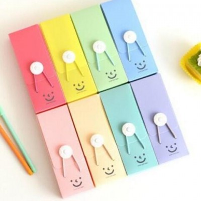 Cute Premium PVC Pencil Box, Elastic Strap Closure