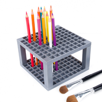 96 Hole Plastic Pencil & Brush Holder - Desk Stand Organizer Holder for Pens