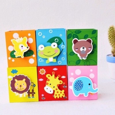 kid's wooden pen holder cute animals pencil holder