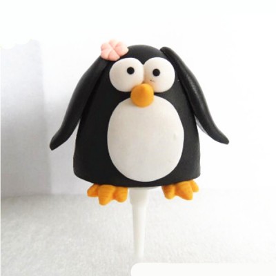 Penguin Stand up Clay Cake Toppers