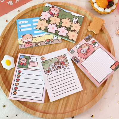 kawaii cute girl sticky note pads