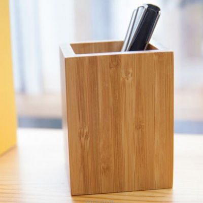 Bamboo Wood Desk Pen Pencil Holder