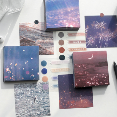 Fancy Firework Sky River Sticky Note Memo Pads